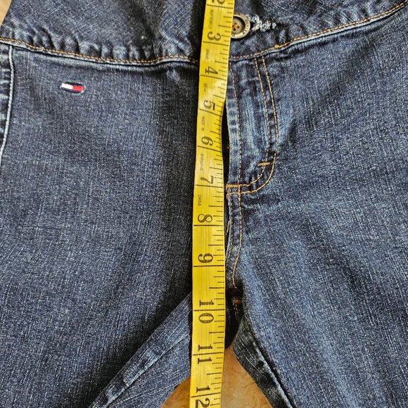 Vintage Tommy Hilfiger Women's Blue Distressed Ripped Legs Skinny Jeans Size W29 - Picture 6 of 10